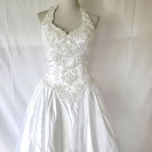 Mary's 12 white halter corset wedding gown Princess Quinceñera floral Sw…